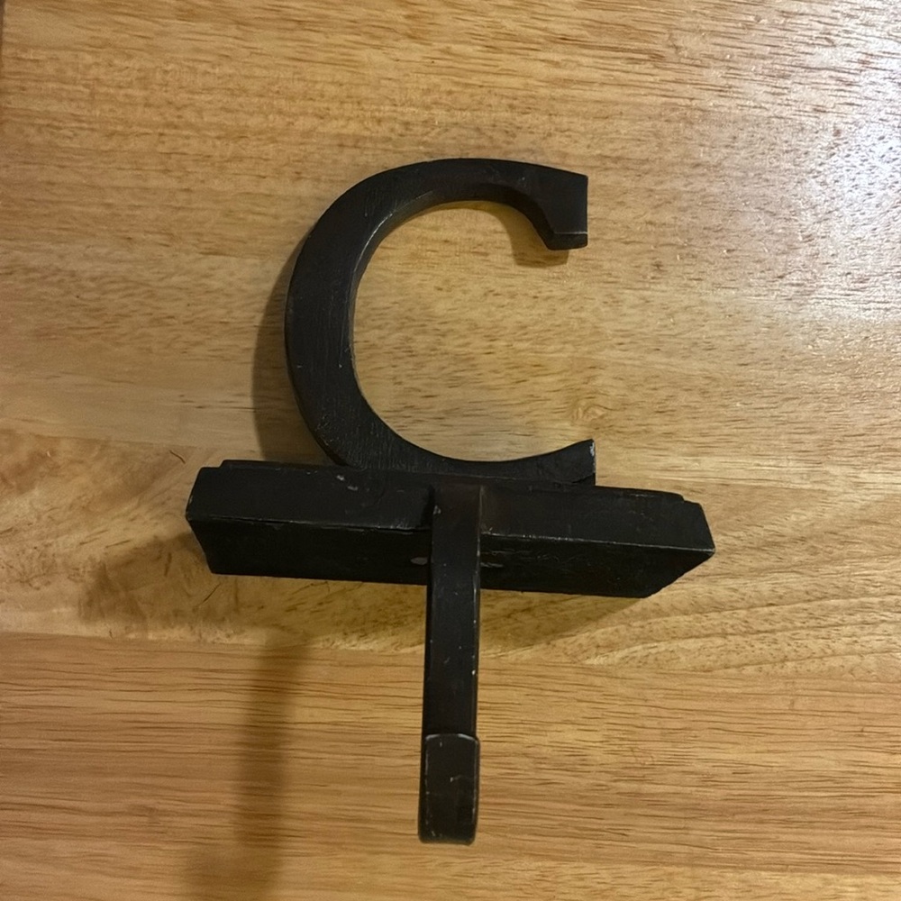 Brown Cast Iron Letter C Hook